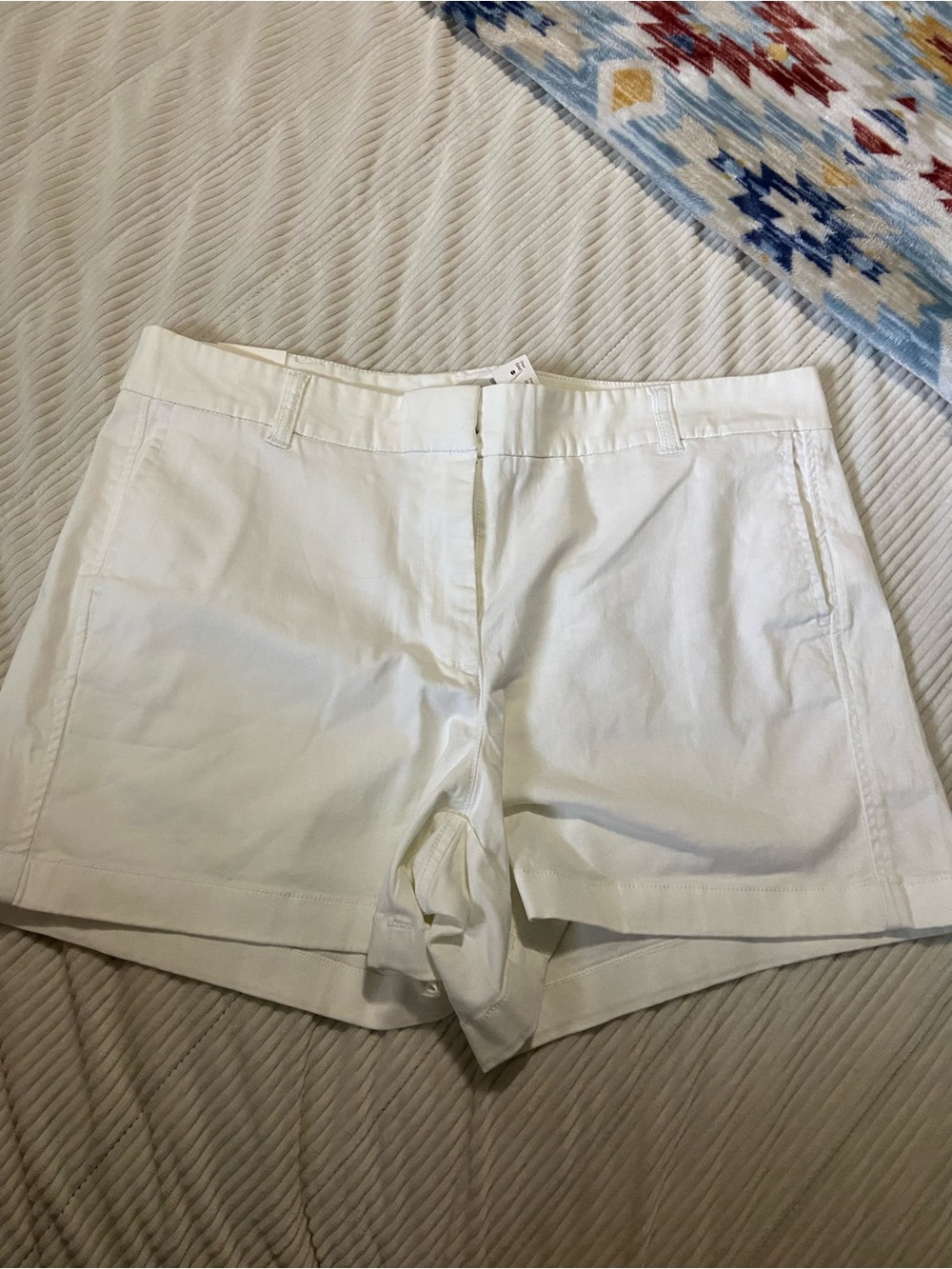 J. Crew White Cotton Chino Shorts